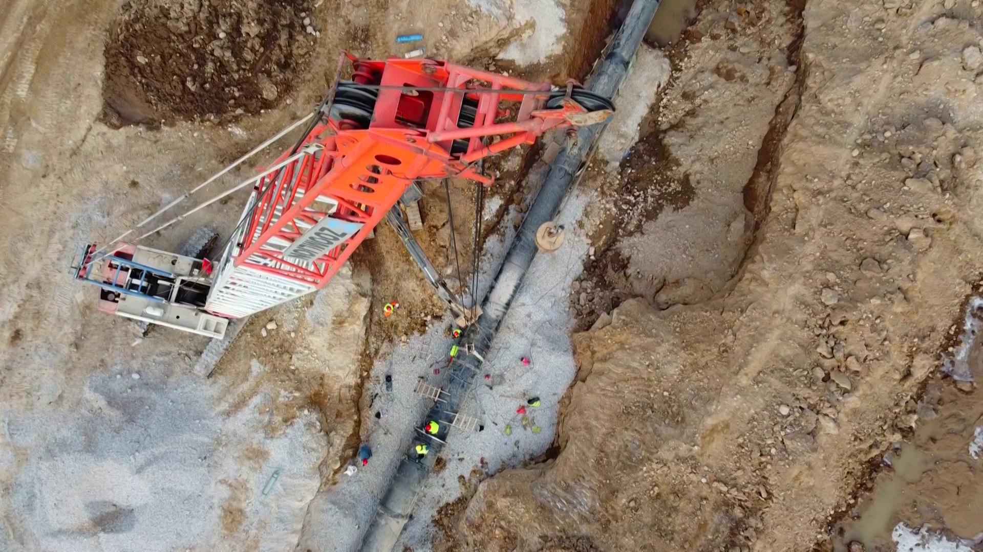 太原热浸塑钢管涂塑钢管 阳曲县中社河河道综合治理工程：全力以赴保工期 为太忻一体化经济区建设作贡献